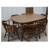 7pc Hale table and 6 chairs with 2 leaves