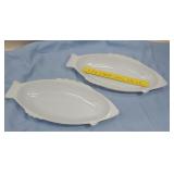 2 large Glasbake fish casseroles