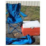 Cooler and folding chair