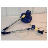 Retro blue clamp-on folding lamp