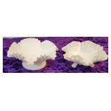 2 white Fenton bowls