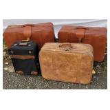 4 pieces retro luggage