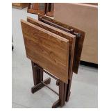 3 snack tray tables with holder