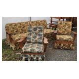 Rock maple colonial Americana couch and 2 chairs