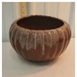 Large brown drip glaze pottery pot