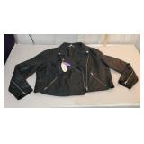 1X ladies black leather jacket
