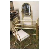 Brass vanity with stool