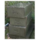 4 industrial metal file drawers