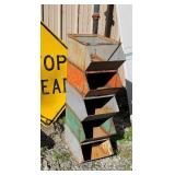 5 metal parts bins