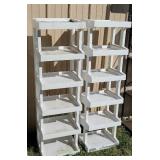 2 retro plastic stacking shelves