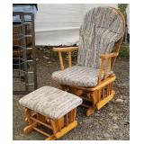 Platform glider rocker with stool
