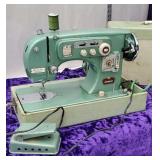 Vintage LaSalle automatic green sewing machine