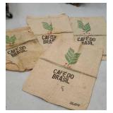 4 burlap Brazil coffee/vegetable oil bags