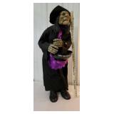 Vintage scary Halloween mechanical witch