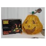 Glow up witch and light up pumpkin