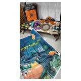 Animated lighted spider web, happy Halloween