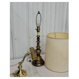 2 brass lamps