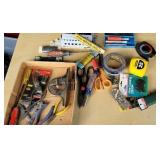 Box lot of tools and hardware