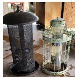 2 bird feeders