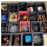 Parts bins with hardware