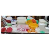 Large group of mostly vintage Tupperware