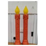 2 red Noel candle blow molds