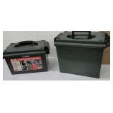 2 plastic ammo boxes