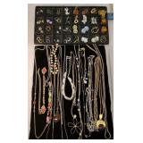 Group of earrings and necklaces