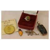 Sterling silver ring, lizard pin, Sterling