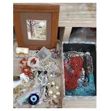 box of miscellaneous jewelry much of it needs