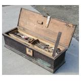 Small Early tool chest with contents