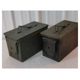 2 metal ammo cans