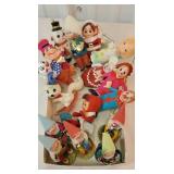 Box of fun retro Christmas ornaments