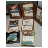 7 framed automotive advertising -
1 frame is
