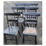 Set of 6 painted half back chairs