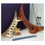 2 half moon shelves with matching star shelf