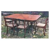Double pedestal Duncan Fhyfe table with 6 chairs