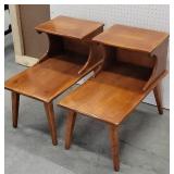 Pair cushman maple syrup down end tables