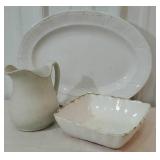 3 pieces of early white ironstone