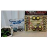 Box of tractors and Chevy truck