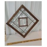 Beautiful beveled/leaded glass oak window with