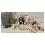 Plastic tub full of Easter items