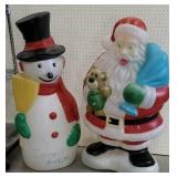 large Santa and snowman blow mold
