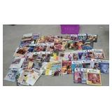 Purple basket full of modern crafting magazines