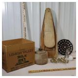 Lehigh Valley milk box full of primitives