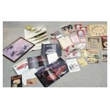 Box of very misc ephemera incl link calendar,