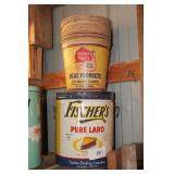 Tins - Fischer lard tin & Farmer Peet