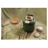 Ceramic Lined cooler & screw top jar.