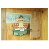 clover Leaf sign, Small shelf & pencil sharpener