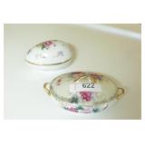 covered Dishes - Egg shape & floral design